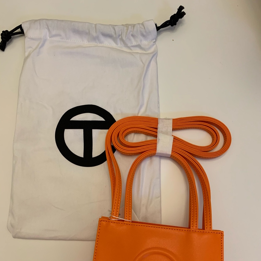 NEW!  telfar small shopping bag in orange. - Picture 3 of 9